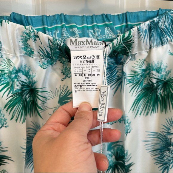 NWT Max Mara 100 % Silk Blouse & Matching Pants Set Size: M US4/6 Spring/Summer - Picture 16 of 17